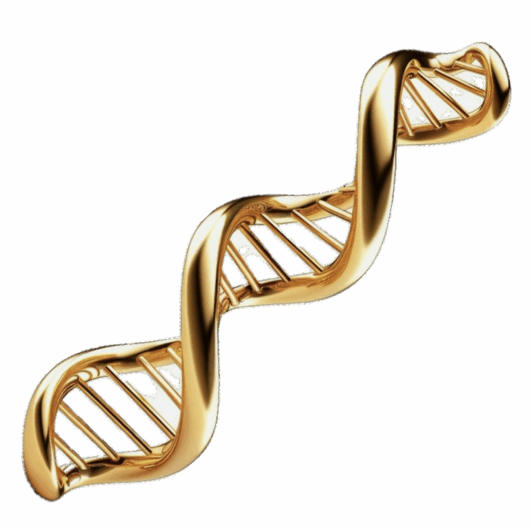 spiral ADN dorée symbolisant la régénération cellulaire, l’élévation vibratoire et la guérison énergétique